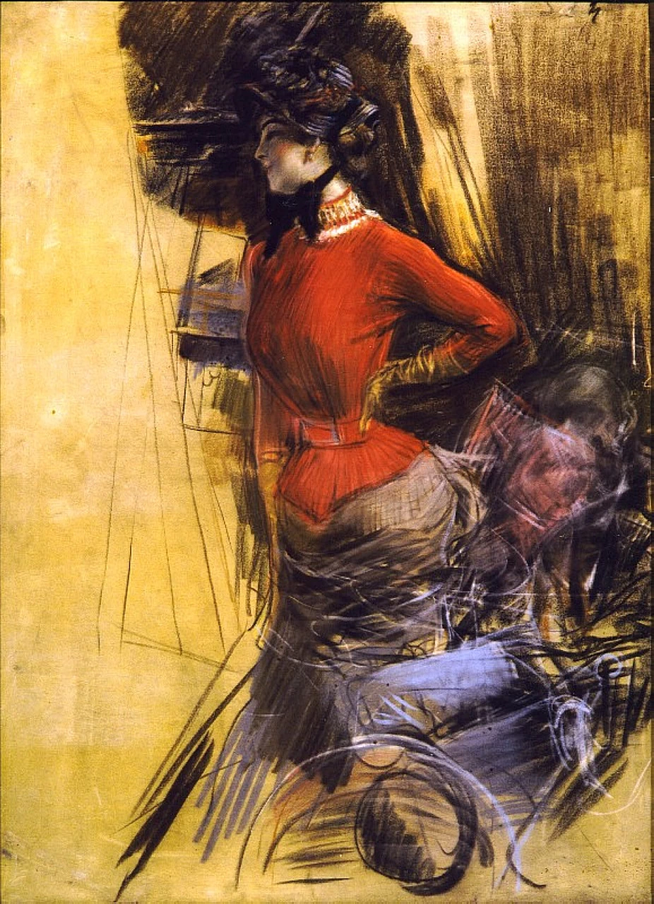 Signora in cappotto rosso